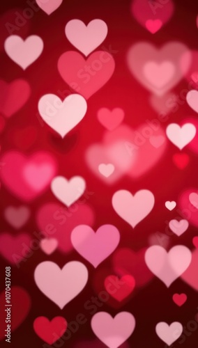 Wallpaper Mural Valentine's day Pink Red Animation Hearts Greeting love hearts. Festive of bokeh, sparkles, hearts for Valentine's day, Valentines day, Wedding anniversary background Torontodigital.ca
