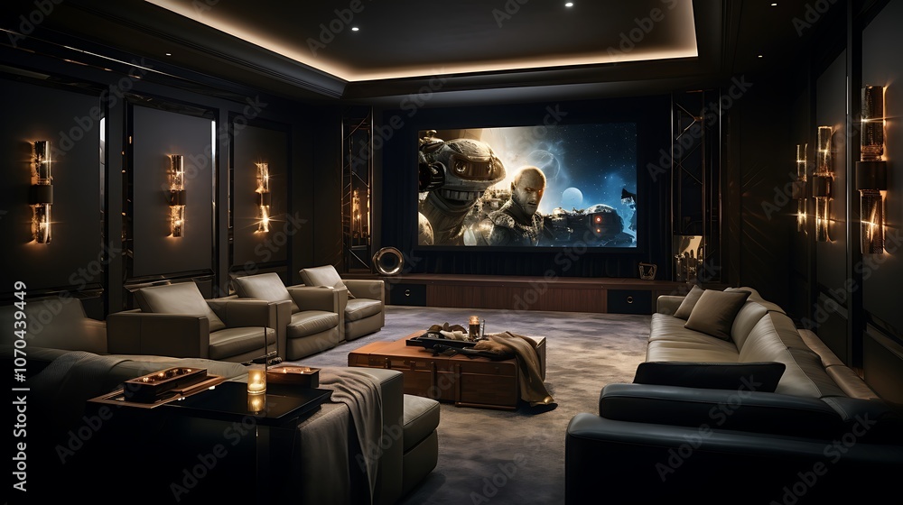 Lavish Cinema Room with Plush Seats and Immersive Sound System
Lavish Cinema Room with Plush Seats and Immersive Sound System