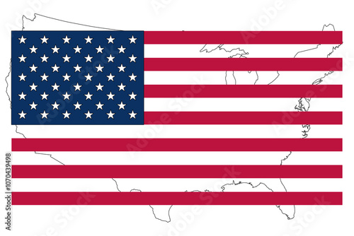 united states: the american flag in perspective, the general elections are coming and the candidates challenge each other with a door-to-door campaign across the nation, background, logo, candidate