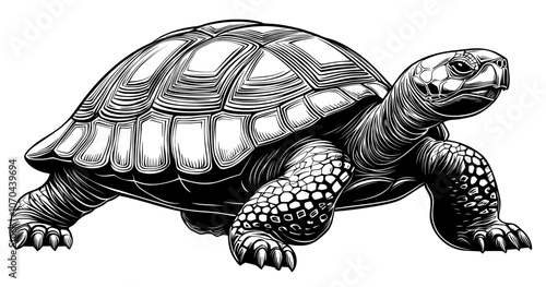 A high-quality modern turtle logo is ideal for T-shirt graphics