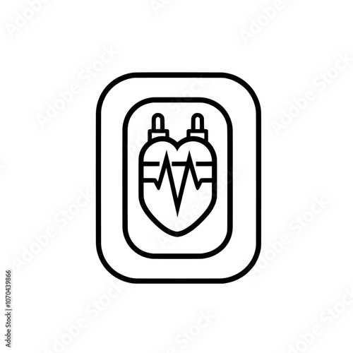 A contemporary illustration of the medical and health icon defibrilator. It can also be used for emergencies, resuscitation, aed, medical, etc.
