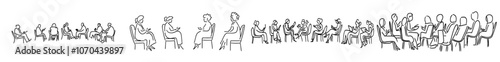 Line art of an experienced school counselor working with a child. School counselor line art.