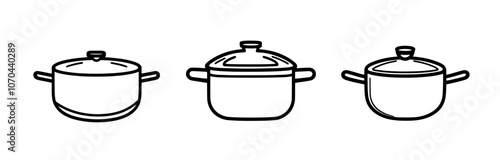 An icon, sign, or symbol of the stockpot isolated on a transparent background.