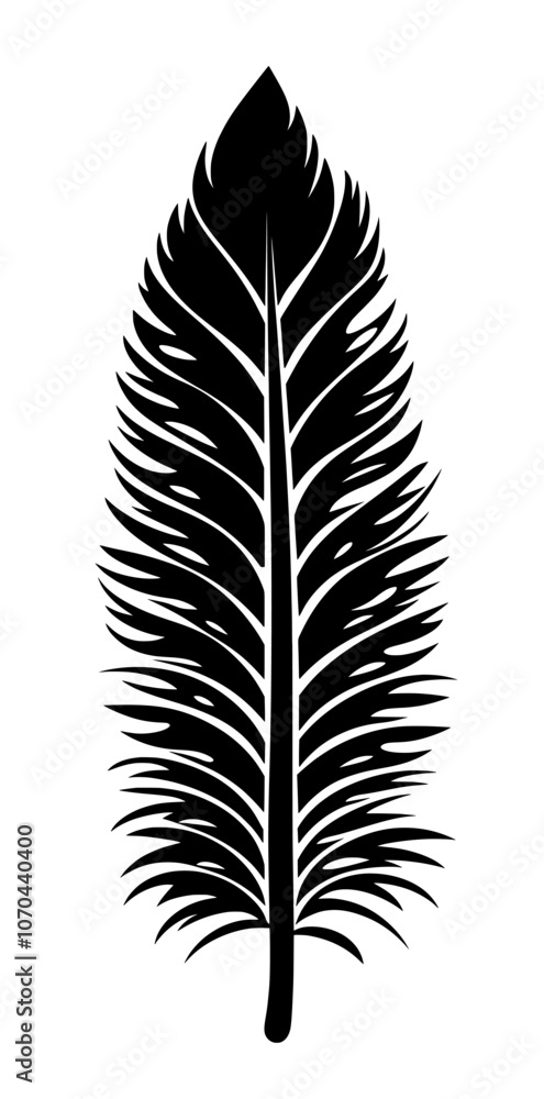 Obraz premium Feather pen and ink silhouette on white background, Literature concept