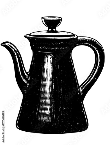 Vintage engraving illustration of a jug, pitcher, coffee pot, or tea pot