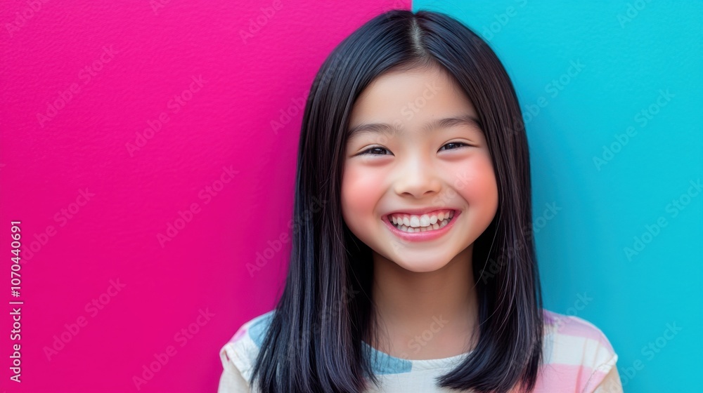 Asian girl laughing against bright background: A joyful. Asian girl laughing against bright background: A joyful.