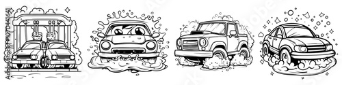 The icon depicts the following words and phrases: Car Wash, Car Service, Car Washing, Clean