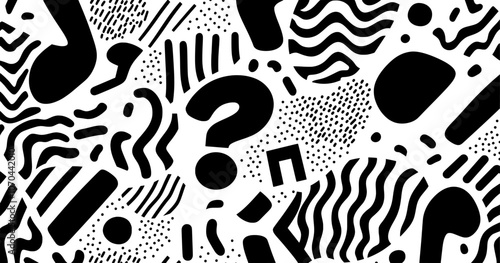 The answer to a guess faq is displayed on a black background with an abstract pattern.