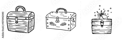 In a modern format, this icon depicts an empty treasure chest outline.