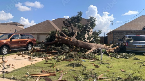 Urgent roof repair needed after tree falls on home, highlighting safety risks from storm damage photo