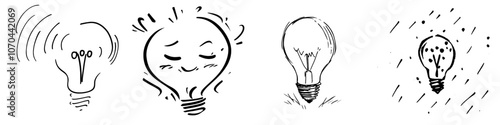 An elegant line drawing of a light bulb reflects innovation and creative thinking, ideal for use in different creative endeavors