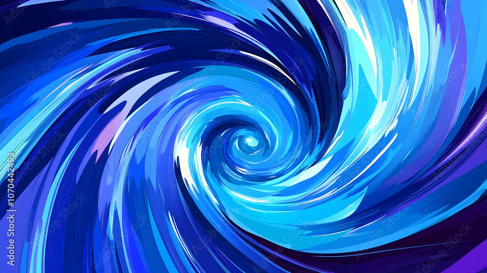 Fototapeta premium Abstract blue and purple swirling vortex.