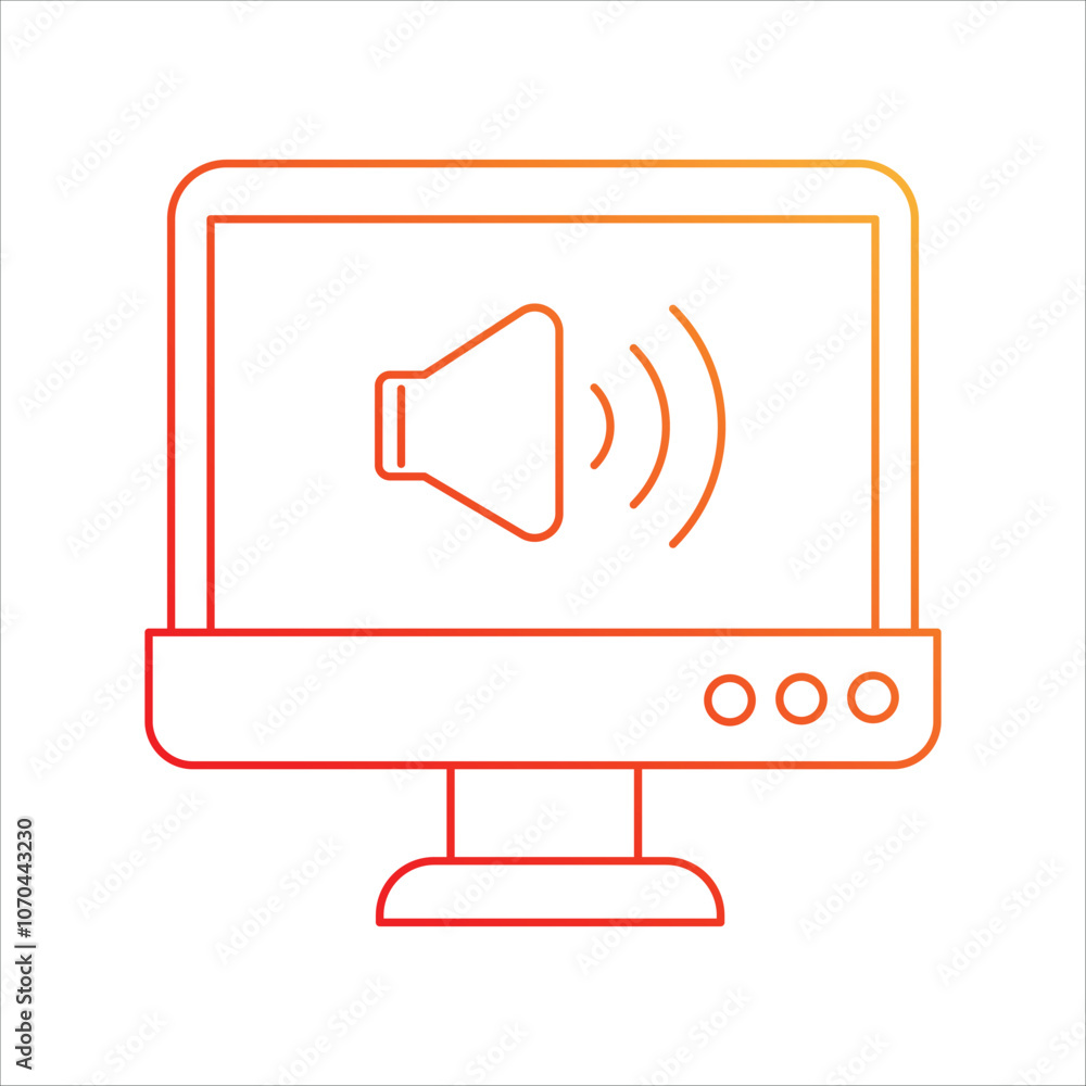 Volume gradient icon with white background vector stock illustration Volume gradient icon with white background vector stock illustration