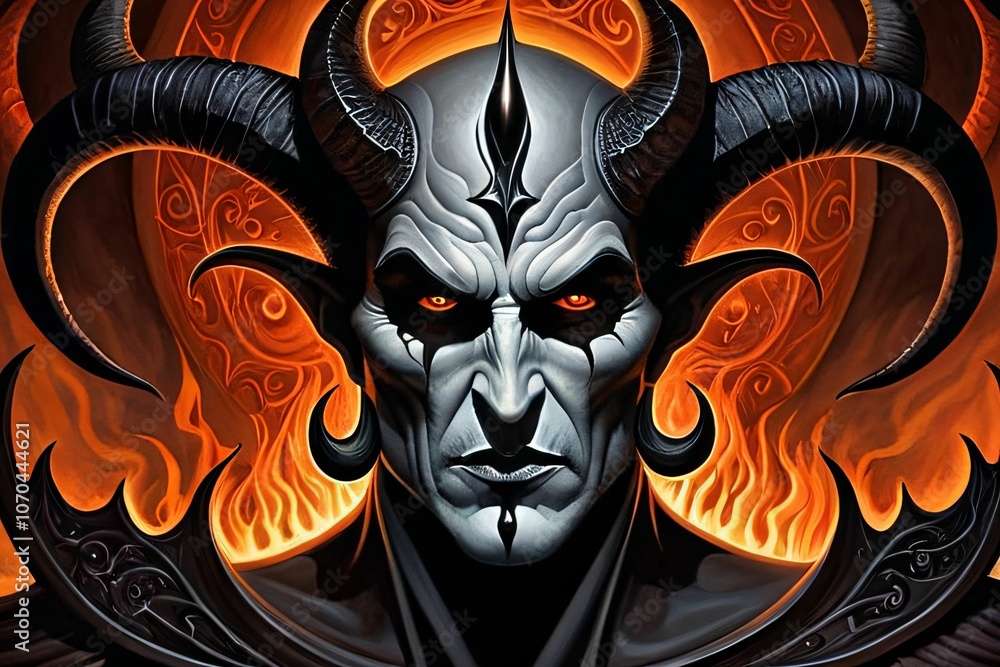 Naklejka premium a lord of darkness and evil with very smooth features, light, fantasy