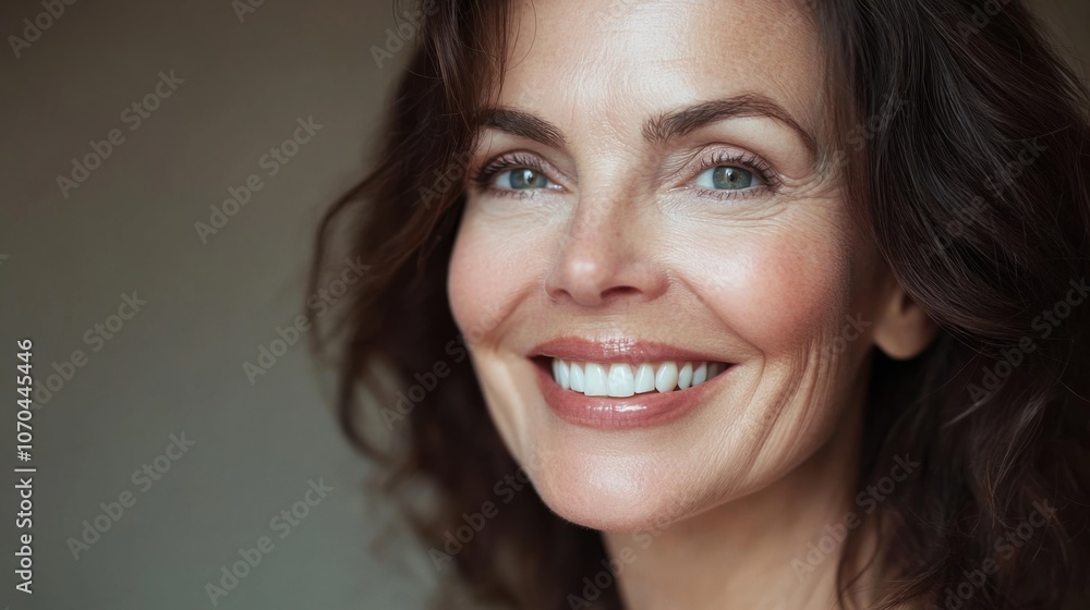 Facelift Confidence: A close-up of a mature woman smiling. Facelift Confidence: A close-up of a mature woman smiling.