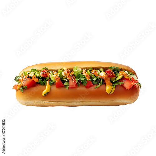 Wallpaper Mural High-Quality Hot Dog Isolated on White Background - Perfect for Food Marketing, Menus, and Advertising Needs - Clear and Sharp Image Torontodigital.ca