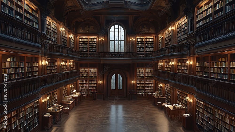 Explore the majestic architecture of a grand library Explore the majestic architecture of a grand library