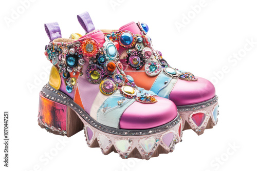 Platform Shoes Distinctive Harajuku Style Isolated On Transparent Background on transparent background