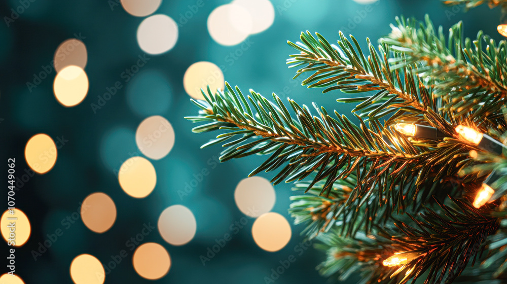 A Christmas tree with lights on it A Christmas tree with lights on it