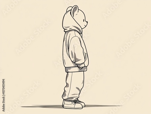 Bearbrick Figure Minimalist Streetwear Hoodie photo