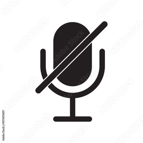 silent microphone flat icon vector