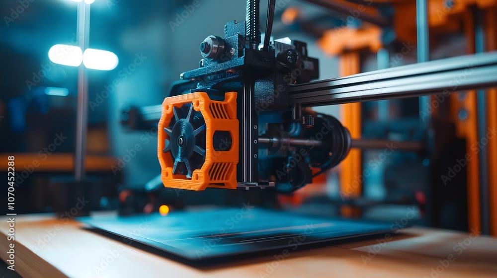 3D Printer Nozzle Close-up: Printing Process 3D Printer Nozzle Close-up: Printing Process