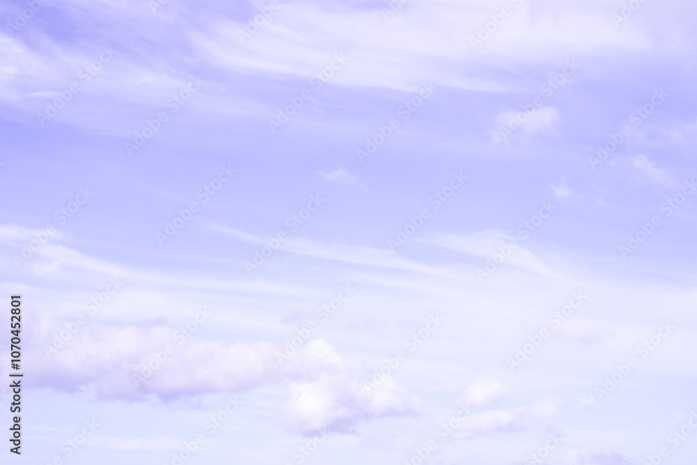 Fototapeta premium Fantasy sky with violet pastel clouds background. Dreamy background and texture in decorative art work.