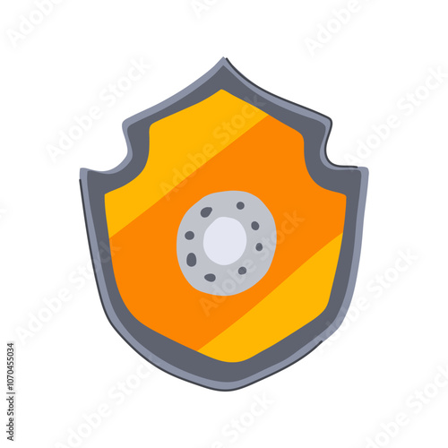 medieval shield knight cartoon. warrior hero, battle quest, honor chivalry medieval shield knight sign. isolated symbol vector illustration