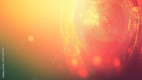 A close-up of a fingerprint with an abstract background and glowing bokeh lights.