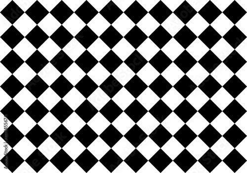 Fondo de rombos en blanco y negro. Patrón rectangular de rombos cuadrados en blanco y negro