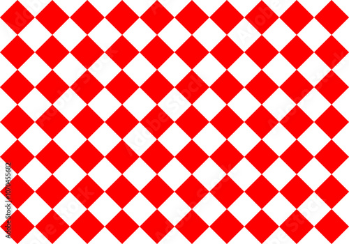 Fondo de rombos cuadrados en rojo y blanco