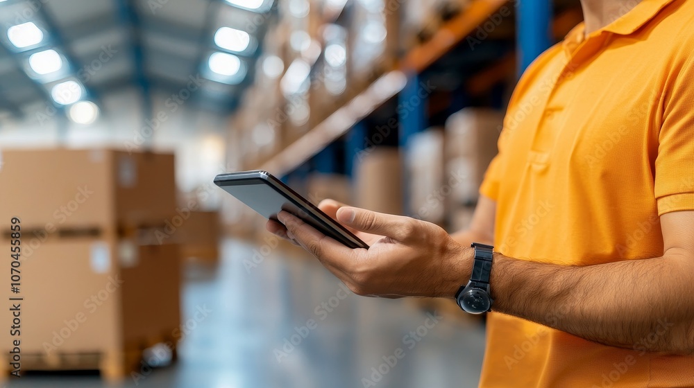 Smooth flow of inventory in a high-tech warehouse environment, showcasing digital systems and optimized stock movement processes for efficient supply chain and logistics management. Smooth flow of inventory in a high-tech warehouse environment, showcasing digital systems and optimized stock movement processes for efficient supply chain and logistics management.