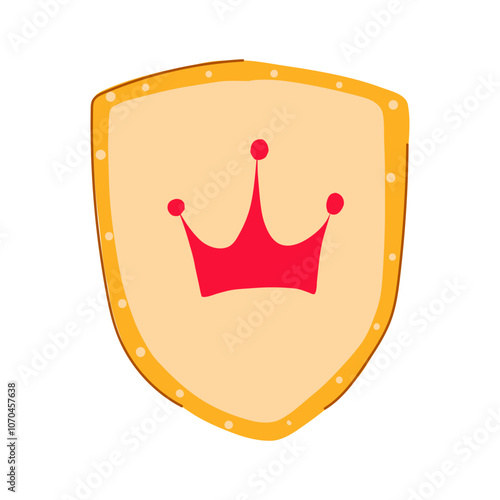 sword shield knight cartoon. medieval warrior, hero battle, quest honor sword shield knight sign. isolated symbol vector illustration