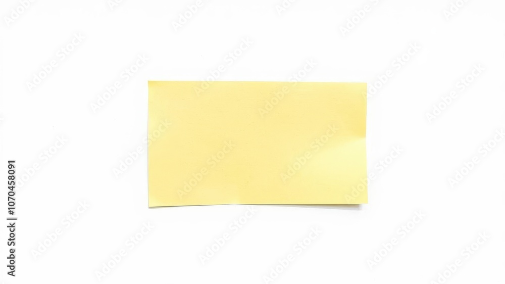A bright yellow sticky note stands alone against a white background, creating a vibrant pop of color, simplicity, yellow A bright yellow sticky note stands alone against a white background, creating a vibrant pop of color, simplicity, yellow