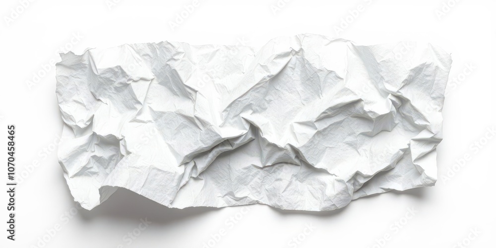 A close-up shot of a crumpled white paper with visible texture and wrinkles, symbolizing failure, mistakes, or discarded ideas, texture, symbol A close-up shot of a crumpled white paper with visible texture and wrinkles, symbolizing failure, mistakes, or discarded ideas, texture, symbol