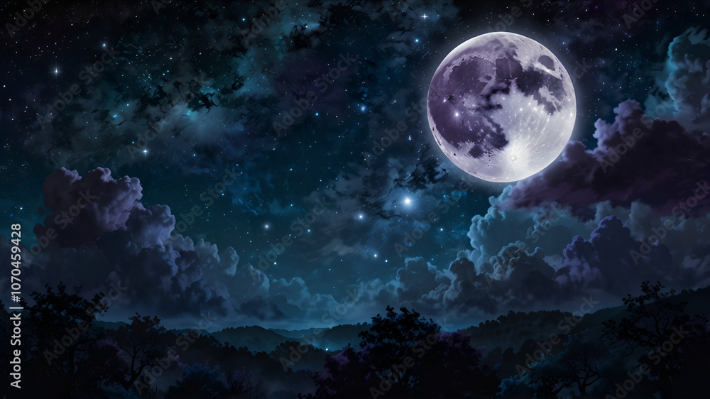 sky with moon and stars sky with moon and stars
