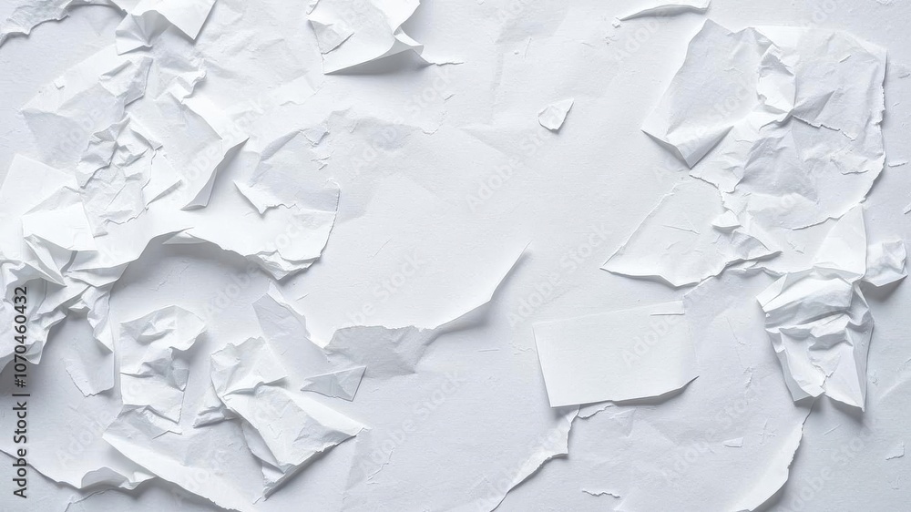 Crumpled white paper with visible creases and wrinkles, paper, detail Crumpled white paper with visible creases and wrinkles, paper, detail