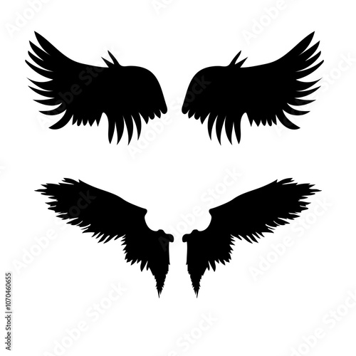 in loving memory angel wings and clouds vector black raven wing isolated with feather texture vectorThe tip of the wings wraps around the body, creating a fantastical, large angel best Only
