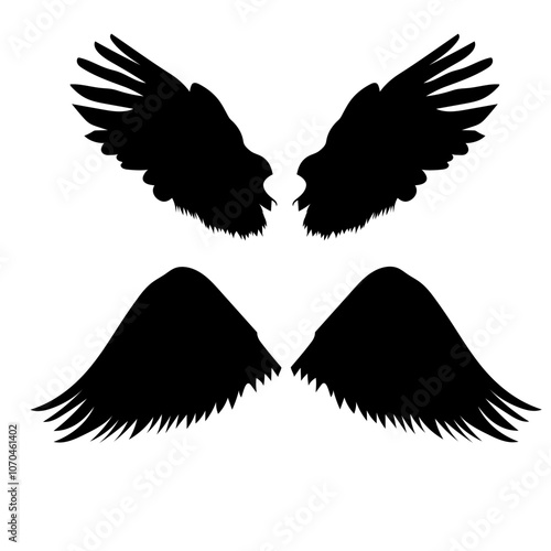 in loving memory angel wings and clouds vector black raven wing isolated with feather texture vectorThe tip of the wings wraps around the body, creating a fantastical, large angel best Only