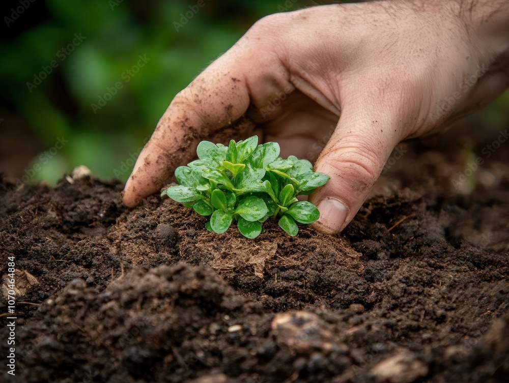 Witnessing the Miracle of New Life A Sprouting Seed Emerges from the Rich Garden Soil, Symbolizing Growth, Renewal, and the Promise of Abundance