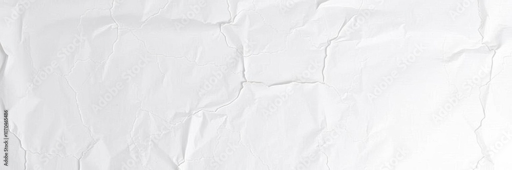 Obraz premium White crumpled paper texture with creases, ideal for text overlay or design elements, text, old