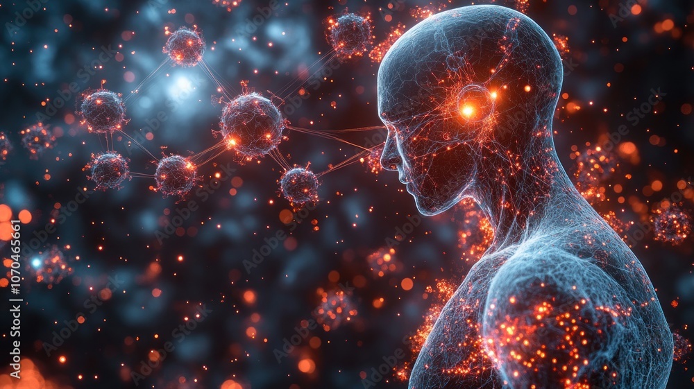 Abstract representation of the human mind and neural connections. Abstract representation of the human mind and neural connections.