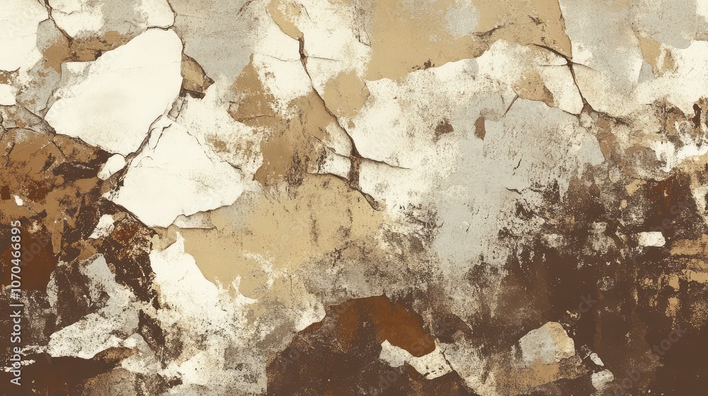 Naklejka premium Textured wall with earthy tones and abstract patterns