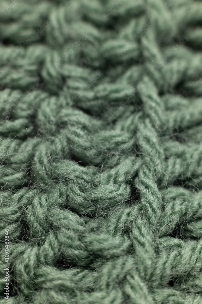 close-up of vertical crochet rows in sage green, crocheted or knitted, reminds you of grandma's house, cozy and warm background, macro close-up of vertical crochet rows in sage green, crocheted or knitted, reminds you of grandma's house, cozy and warm background, macro