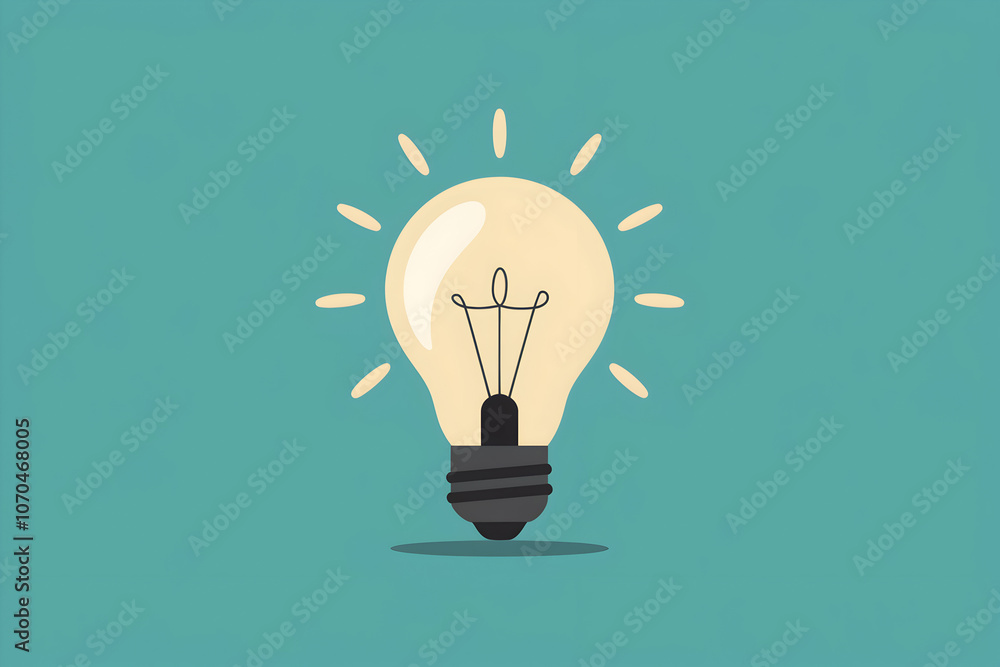 Incandescent bulb illuminates teal background with warm yellow light Incandescent bulb illuminates teal background with warm yellow light