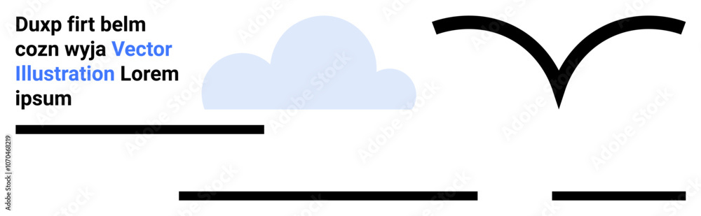 Cloud and bird icons with text elements in blue and black. Ideal for web design, branding, social media, presentations, print materials, creative projects, and educational content. Landing page Cloud and bird icons with text elements in blue and black. Ideal for web design, branding, social media, presentations, print materials, creative projects, and educational content. Landing page