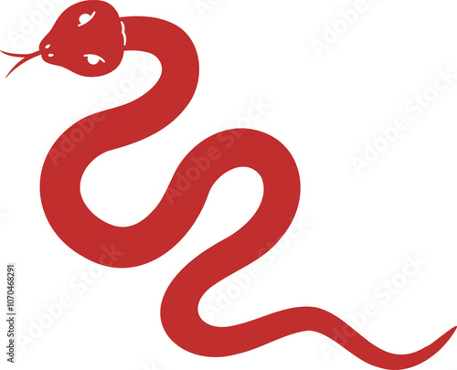 Chinese New Year Snake Zodiac Sign vector.
Red Snake Illustration for Chinese New Year svg.
lunar new year.
Transparent Background .