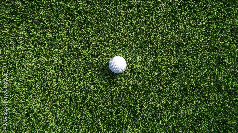 Golf Ball on Fresh Green Grass Surface