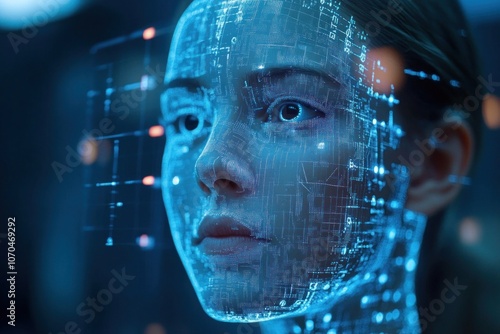 Wallpaper Mural AI trainer teaching an AI system to recognize images, surrounded by data samples Torontodigital.ca