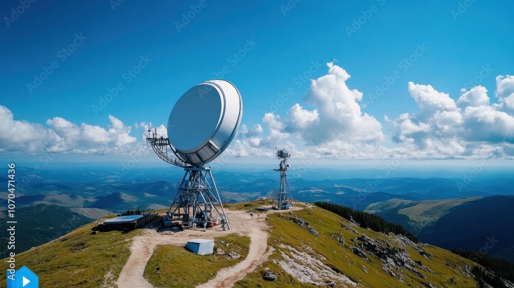 Communication Towers on Mountain Summit Communication Towers on Mountain Summit